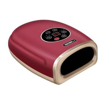 Hand Finger Joint Massager Wrist Palm Physiotherapy Mouse Meridian Acupoint Plug Amber Gold - Pearl White