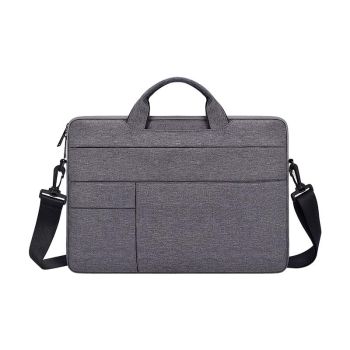 14.1-15.4 Inch Portable Laptop Shoulder Bag in Oxford Cloth & Nylon - Navy Blue