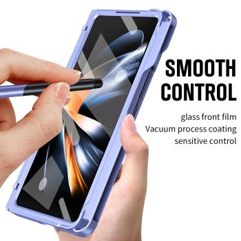 For Samsung Galaxy Z Fold4 5G Shockproof Diamond Case With Hinge And Pen - White