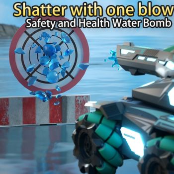 Stunt Water Bomb Battle Armor Rc Car - 2.4g Dual Control - Blue - Dual Control