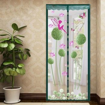 100x210cm Magnetic Summer Mosquito Screen Door Curtain - Coffee