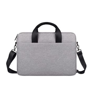 14.1-15.4 Inch Portable Laptop Bag with Single-shoulder Strap - Grey