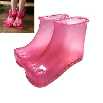 Portable Plastic Bubble Foot Bucket 16.5Cm Height Fits Size 42 Shoes - Blue