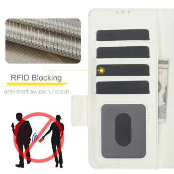For Samsung Galaxy Z Fold4 5G Leather Phone Case With Pen Slot - White