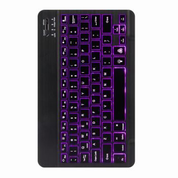 Bluetooth Keyboard Leather Case For Ipad 9.7 2018 / 2017 With Backlight & Three-Fold Holder - Rainbow