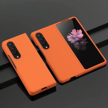 For Samsung Galaxy z Fold4 5G Smooth Skin Phone Case with Big Hole Fuel Injection - Black