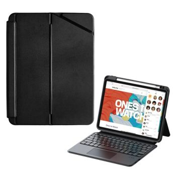 Black Leather Tablet Case With Magnetic Bluetooth Keyboard - For Ipad Pro 11