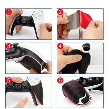 Anti-slip Protective Sticker for Sony Ps5 Game Handle - Black