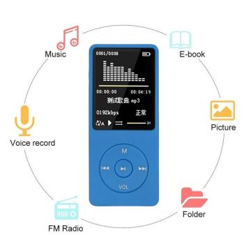 8Gb Portable Lcd Fm Radio Mp3 Mp4 Player - Black 8Gb