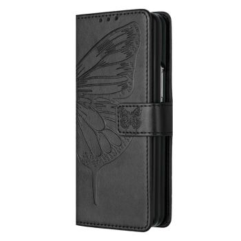 For Samsung Galaxy z Fold4 5G Butterfly Embossed Leather Phone Case - Red