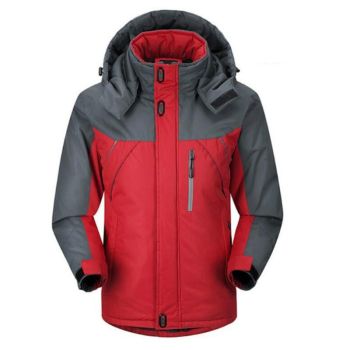 Men Winter Thick Fleece Waterproof Outwear Down Jackets Coats - Size Xxl - Black