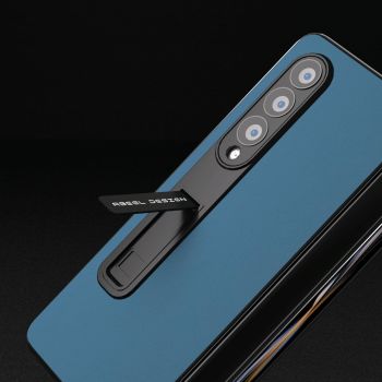 For Samsung Galaxy Z Fold4 5G Phone Case With Holder - Silky Soft Edge - Black