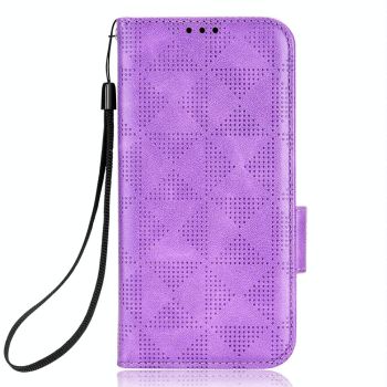 For Samsung Galaxy Z Fold4 5G Symmetrical Leather Triangle Phone Case - Black