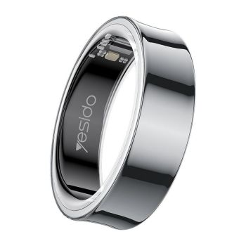 Smart Health Ring Temp Heart Rate Bp Reminder Black - 63Mm