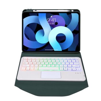 Bluetooth Keyboard Leather Case For Ipad 10.2 - Touchpad Backlight Pen Slot - 2021 / 2020 / 2019 - Black