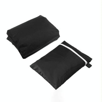 Waterproof Outdoor Bench Cover - Fits 4 Seats - 190x66x89cm - Black / Silver