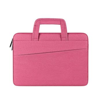 15.6 Inch Multi-Compartment Laptop Sleeve With Waterproof Storage - Rose Pink