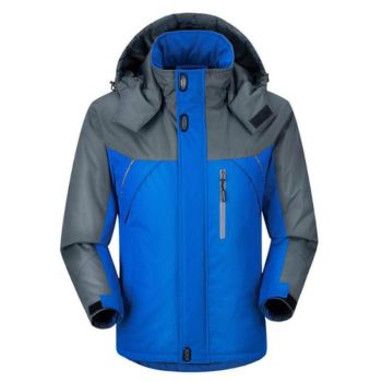 Men Winter Thick Fleece Waterproof Outwear Down Jackets Coats - Black