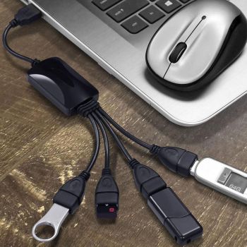 4-Port Usb 2.0 High Speed Hub For Pc