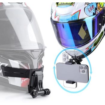 Helmet Mount Kit for Action Camera with Phone Clamp and Adapter