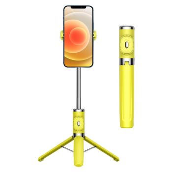 Wireless Selfie Stick with Remote Tripod - Compact Design - Black