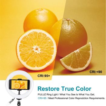 7.9 Rgbw Led Ring Light with Dual Colour Temperature and Phone Clamp