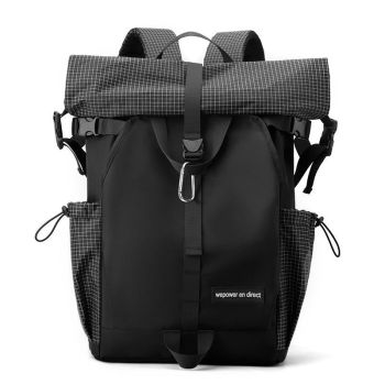 Large Capacity Contrast Backpack For Commuting - Gray