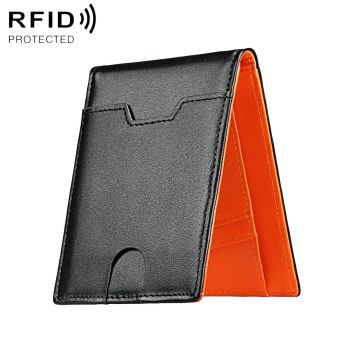 Leather Rfid Wallet - Ultra Thin - Black