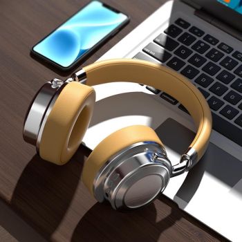 Retro Wireless Bluetooth Headset - Metal Head-mounted - Silver Black