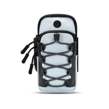 Reflective Cell Phone Arm Bag For Outdoor Fitness - Gray