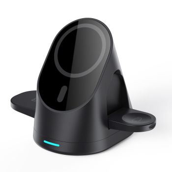 3 In 1 Magnetic Wireless Charging Bracket For Smartphone Iwatch Airpods - White