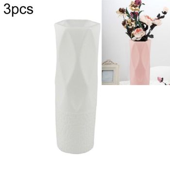 3-piece Plastic Vase Set for Dry and Wet Flower Arrangements and Floral Decor - Gray
