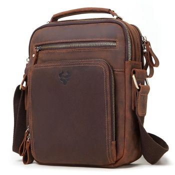 Leather Men Shoulder Bag Mh573 - Black
