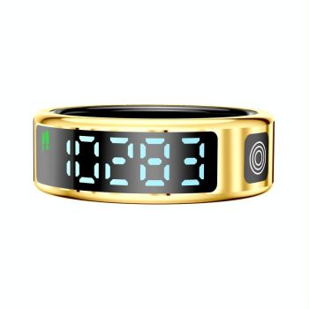 Smart Ring With Hand Gestures Control & Health Monitoring Size 8 - Gold