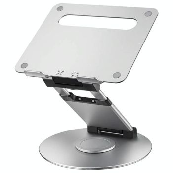 Adjustable 360 Degree Rotating Laptop Stand for 10-17 Inch Devices - Grey