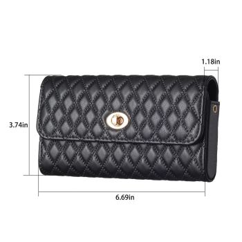 Horizontal Pu Crossbody Shoulder Bag - Dark Blue