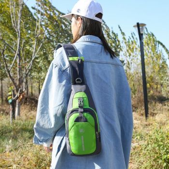 Blue Single Shoulder Mini Chest Bag For Outdoor Sports