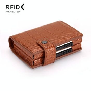 Secure Dual Card Wallet with Rfid Blocking - Carbon Fiber Pattern Black