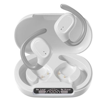 Waterproof Wireless Sports Bluetooth Earphones with Led Display - Black