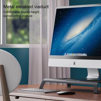 White Monitor Riser Bracket - Space-saving