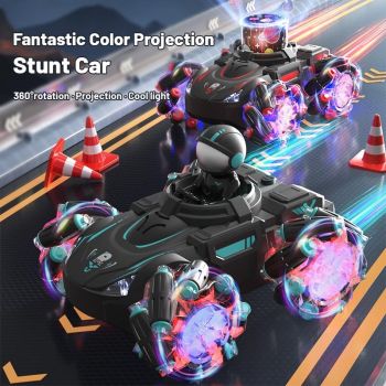 Stunt Remote Control Car with 2.4g Magic Projection - Colourful - Black Red