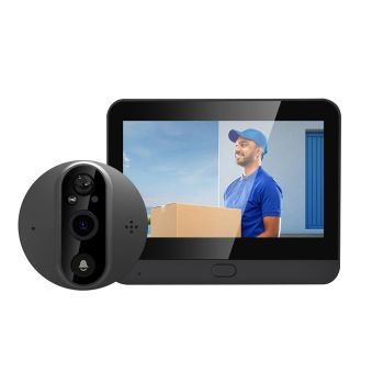 Smart Digital Door Viewer With 1080P Resolution Wide Angle Pir & Night Vision - Silver