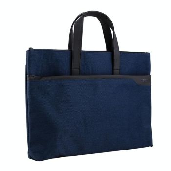 Double Layer Zipper Conference Document Bag - Portable and Organized - Gray