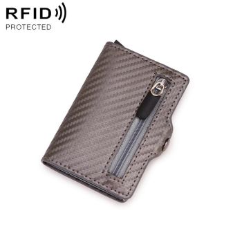 Multi-card Rfid Leather Holder with Metal Accent - Gold