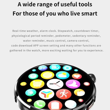 1.43 Inch Bt5.1 Smart Sport Watch With Health Monitoring - Black