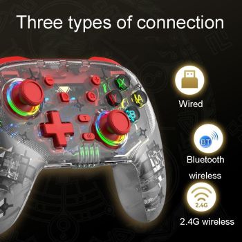 Wireless Dual Vibration Gamepad for Ps3 / Ps4 with Rgb Lights - Blue