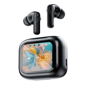 Wireless Bluetooth Earphones with Touch Screen Anc and Dual Noise Reduction - White