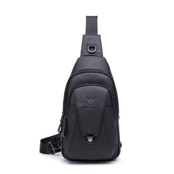 Men Leather Multi Function Shoulder Bag - Brown