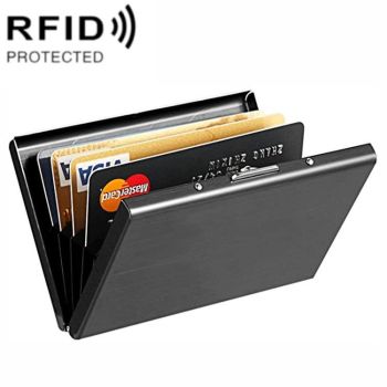 Secure Aluminum Business Card Holder - Rfid Protected - Silver