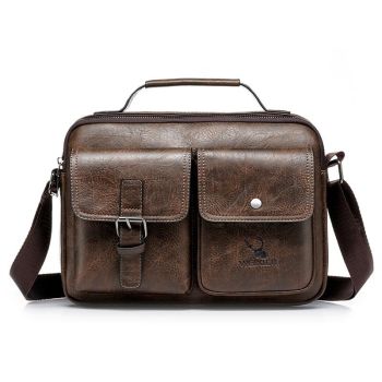 Retro Shoulder Bag For Men Large Capacity - Light Brown
